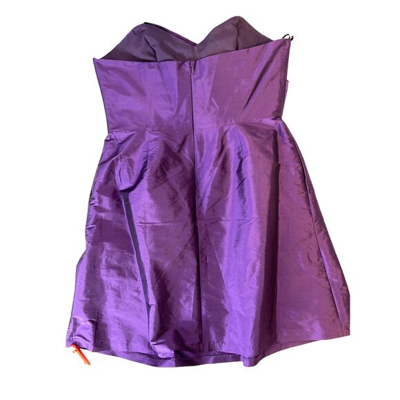 Alfred Sung Strapless Peau De Soie Majestic Purple Cocktail Dress Size 18 BNWT - Picture 5 of 12